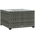 thumbnail image 1 of Outsunny 24.4" Patio Wicker Coffee Table, PE Rattan Side Tables Light Grey, 1 of 10