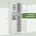 thumbnail image 3 of Costway 58.5" Tall Bathroom Storage Cabinet Freestanding Linen Cabinet with Shelves White, 3 of 10