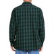 thumbnail image 3 of Camisas de manga larga ajustadas de botones con bolsillo para hombres INSPIRE CHIC en colores contrastantes, negro y verde a cuadros, 3 of 7