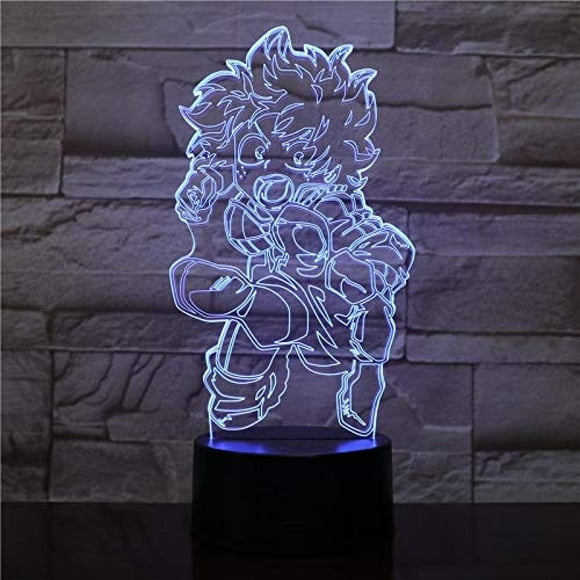 SURJDE 3D Night Light Cartoon My Hero Academia Table Lamp Bedroom Anime Child Kids Gift Decor Comic Manga Midoriya Izuku Figure Night Light LED