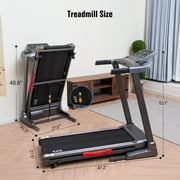 Naipo Treadmill for Home with 3 Level Manual Incline Smart APP USB Charging Foldable Running Electric Treadmill Gym