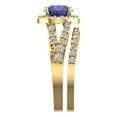 thumbnail image 3 of 2.32 ct Brilliant Round Cut Tanzanite 18K Yellow Gold Halo Solitaire with Accents Engagement Bridal Wedding Ring Band Set size 6, 3 of 7