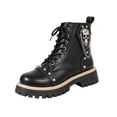 thumbnail image 2 of Willtoo Womens Wedge Platform Boots with Chunky High Platform Heel Lace Up Punk Goth Mid Calf Combat Boots for Autumn Winter, 2 of 5