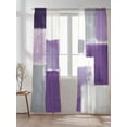 thumbnail image 2 of Purple White Sheer Curtains 108 Inch Long 2 Panels, Graffiti Art Abstract Mottled Oil Paint Texture Light Filtering Rod Pocket Semi Sheer Curtains, Sheer Voile Drapes for Living Room, 52"x108", 2 of 5
