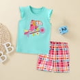 thumbnail image 2 of Coerni Summer Toddler Baby Boy Girl Clothes Set Unisex Summer Outfits Embroidery Short Sleeve Tees Tops Shorts 2PCS, 2 of 8