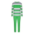 thumbnail image 5 of BiZtdJrK Women's 2 Piece Outfits Bodycon Tracksuit Set Striped Long Sleeve Tops and Legging Pants Matching Workout Sets Green XXL, 5 of 8
