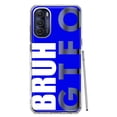 thumbnail image 1 of MUNDAZE Motorola Moto G Stylus 5G 2022 Shockproof Clear Hybrid Protective Phone Case Blue Clear Funny Text Quote Bruh GTFO Cover, 1 of 5
