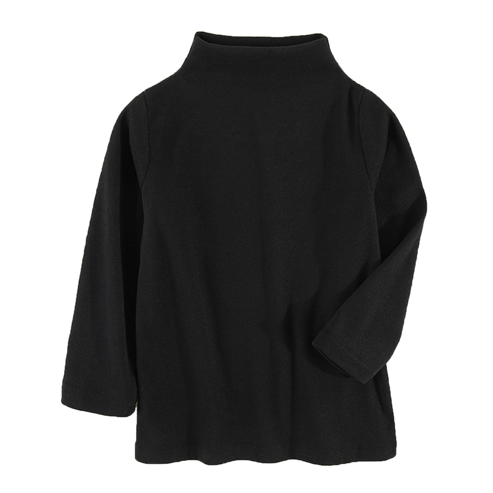 Kids Turtleneck Thermal Long Sleeve Top Boys Girls Soft Stretchy Solid Color Base Layer Shirts for Cool Weather
