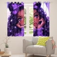 thumbnail image 4 of Black Blackout Curtains Afro Curtains for Living Room 2 Panels 42"Wx63"L,Purple Bow American African Princess Magical Curtains & Drapes,Kawaii Room Decor, 4 of 6