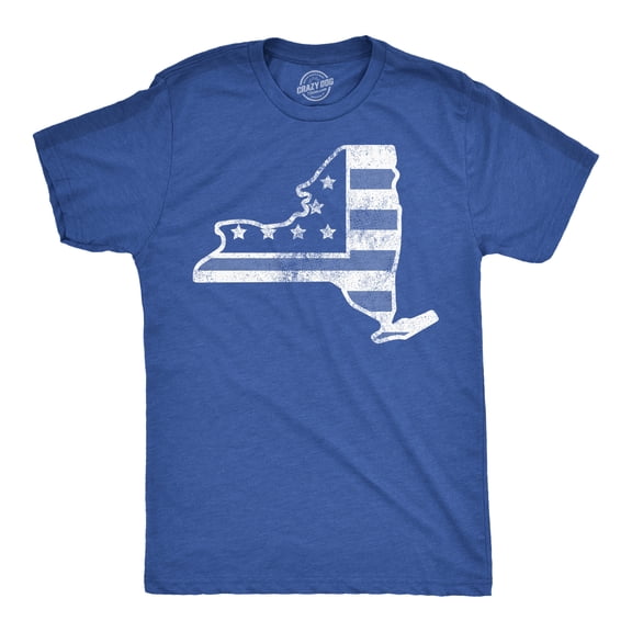 Mens Funny T Shirts American Flag New York State Awesome Fourth Of July Tee for Men Graphic Tees