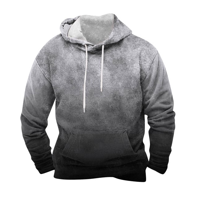 Sudadera con capucha para hombre, blusa con capucha y estampado de degradado de color, blusa de poliéster para hombre