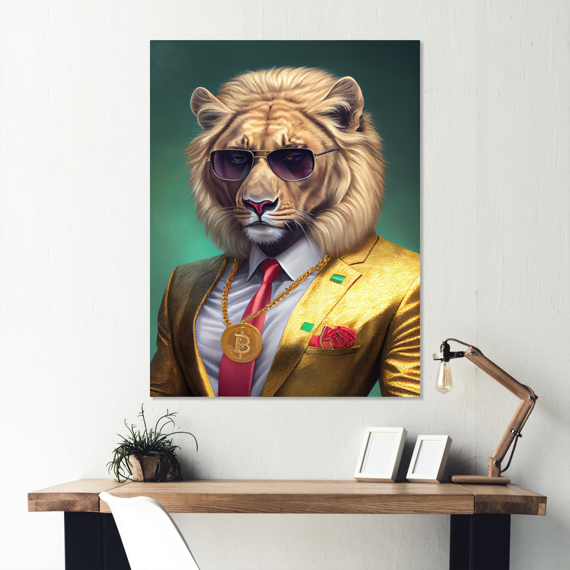 Designart Photorealistic Of Lion Canvas Wall Art