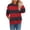 Red 30, variant on Karymi Summer Tops for Women 2026 Two-Tone Wide Horizontal Stripe Crew Neck Sweatshirt, Long Sleeve Non-Hooded Pullover Top, Block Color Sweatshirt with Side Pockets Womens Tops