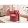 thumbnail image 3 of Swivel Accent Chair with Storage, Teddy Barrel Chair with Under Seat Storage and Metal Base, Single Sofa Chair for Living Room, 250LBS Weight Capacity, Dark Pink, 3 of 9