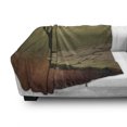 thumbnail image 3 of Fantasy Soft Flannel Fleece Throw Blanket, Tree over a Cliff and Flying Leaves Arid Country Precipice Drought, Cozy Plush for Indoor and Outdoor Use, 70" x 90", Sand Brown Cinnamon, by Ambesonne, 3 of 6