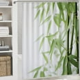 thumbnail image 5 of Beautiful Bamboo Shower Curtain Sets for Bathroom, 4Pcs Natural Green Tree Plants Bathroom Sets with Non Slip Rugs, Toilet Lid Cover, Bath Mat, Shower Curtain, Bathroom Decor, 5 of 8