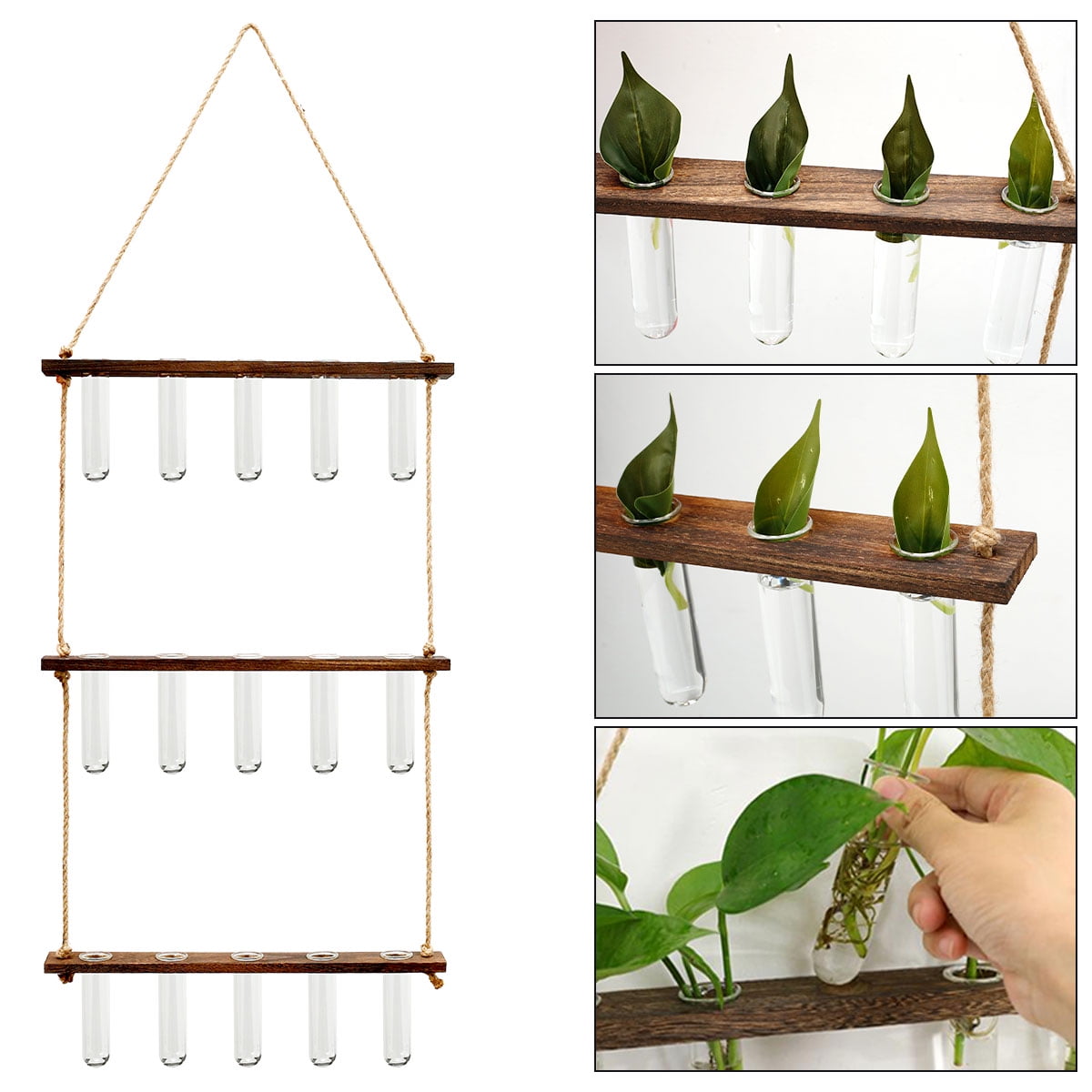 2 Tiered Plant Propagation Stations Plant Terrarium with Wall Hanging Planter 