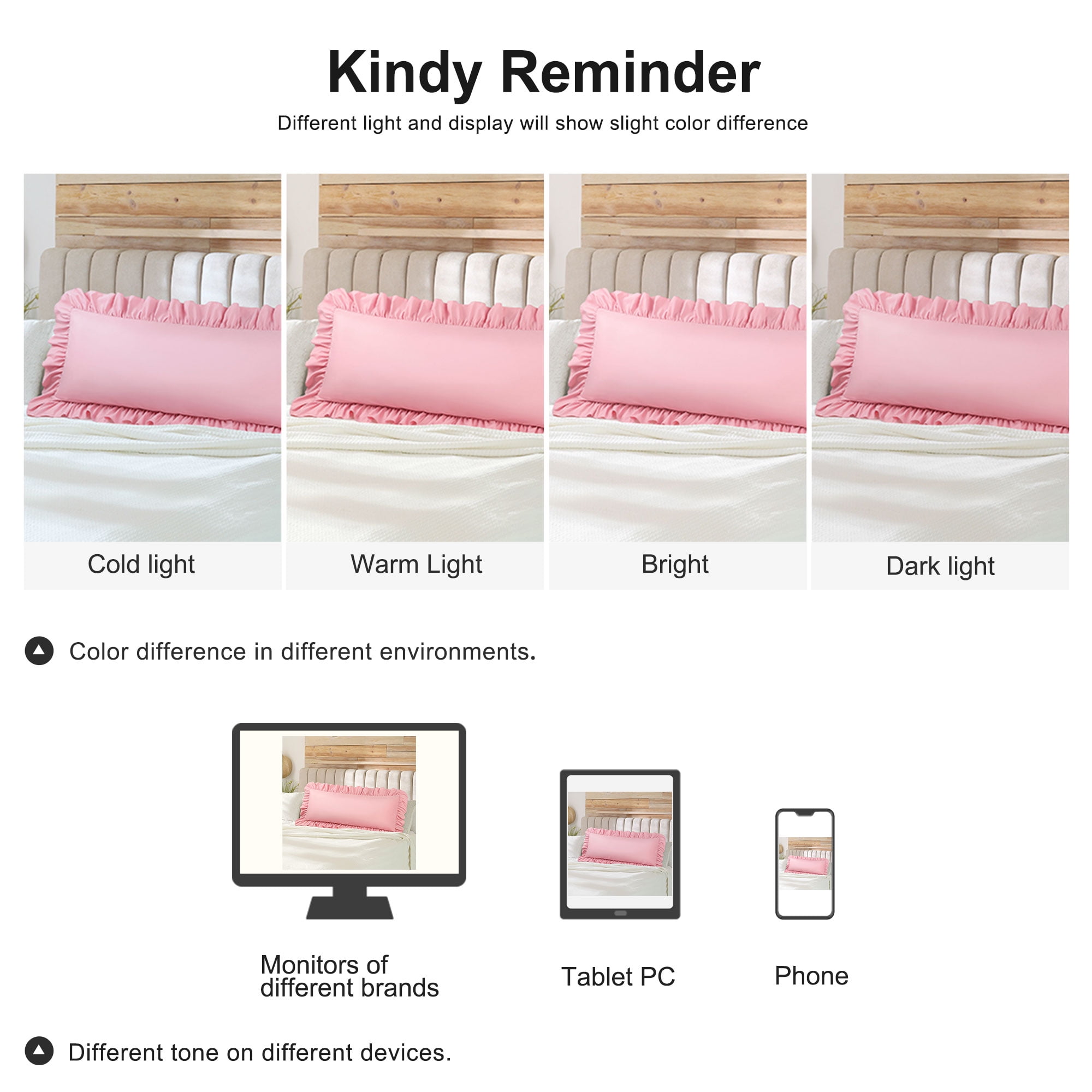 Unique Bargains Microfiber Ruffle Envelope Closure Body Pillowcases Pink 20"x48"