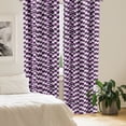 thumbnail image 2 of Ambesonne Chevron Curtains, Zig Zag Retro Arrows, Pair of 28"x63", Purple White Black, 2 of 5