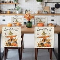 thumbnail image 3 of Thanksgiving Chair Covers Set of 4 Scare Crow Pumpkin Sunflower Chair Back Covers Stretch Removable Washable Slipcovers Protector for Dining Room Kitchen Party Decor, 3 of 5