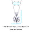 thumbnail image 6 of 3ct/S925 Silver Moissanite Pendant/Gentlemen & Ladies/Elegant Fashion/Party/Engagement/Wedding/Anniversary/Gift for Man & Woman/Wedding Anniversary/GRA Certificate/18K Platinum Plated/Holiday Gift, 6 of 7