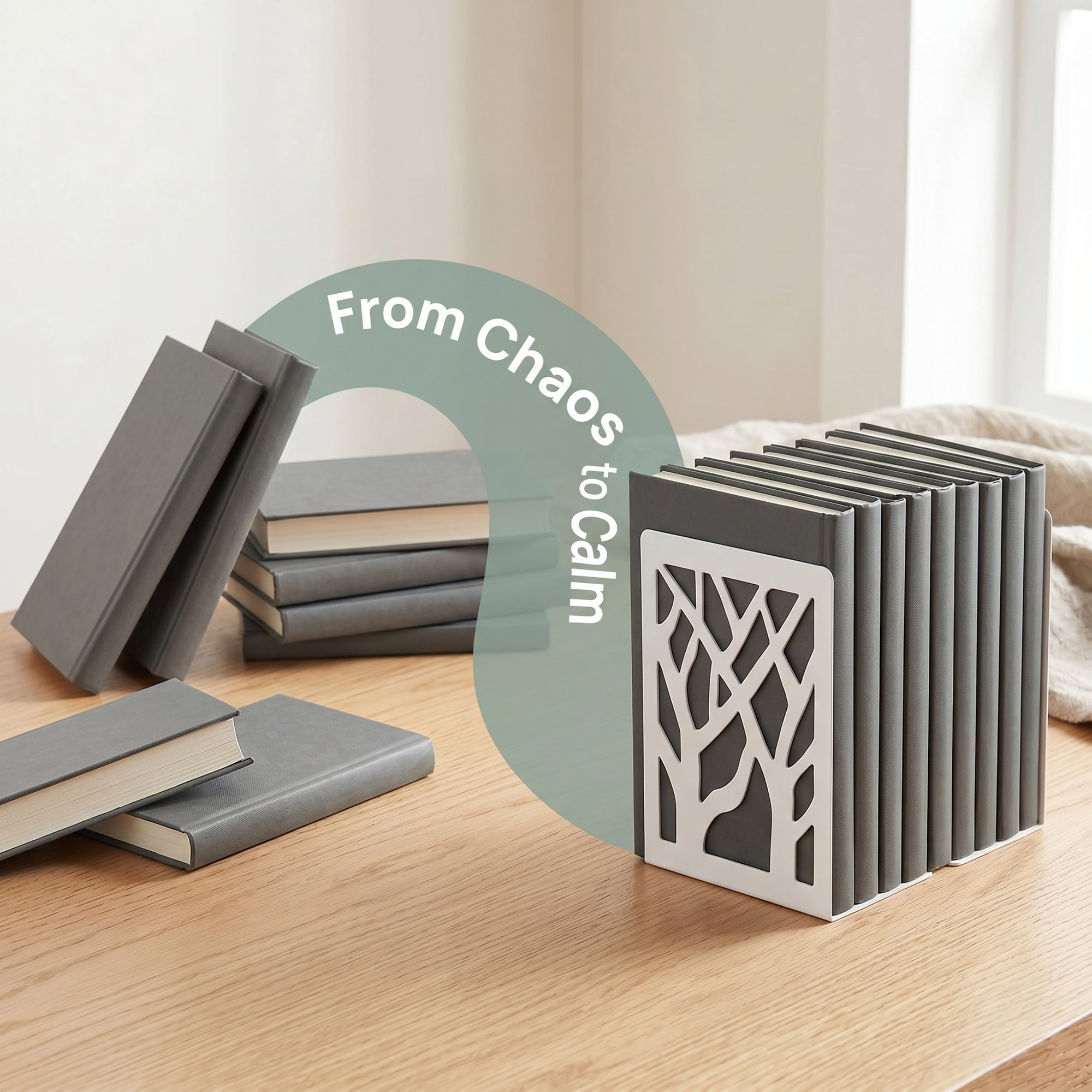 Unique Bargains Exquisite Decorative Metal Bookends for Home Office and Library White Style A 4.7"x3.5"x6.9"