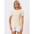 thumbnail image 3 of DARING DIVA Short Sleeve Casual Checked Top S Light Yellow, 3 of 6