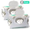Gadjit Baby Wipes Wall Mounted Dispenser (2 Pack) | Mounts on a Wall Baby Wipe Holder and Holds Up to a 84 Count Pack of Wipes | Keeps Wipes Within Easy Reach | One-Handed Wipes Dispensing