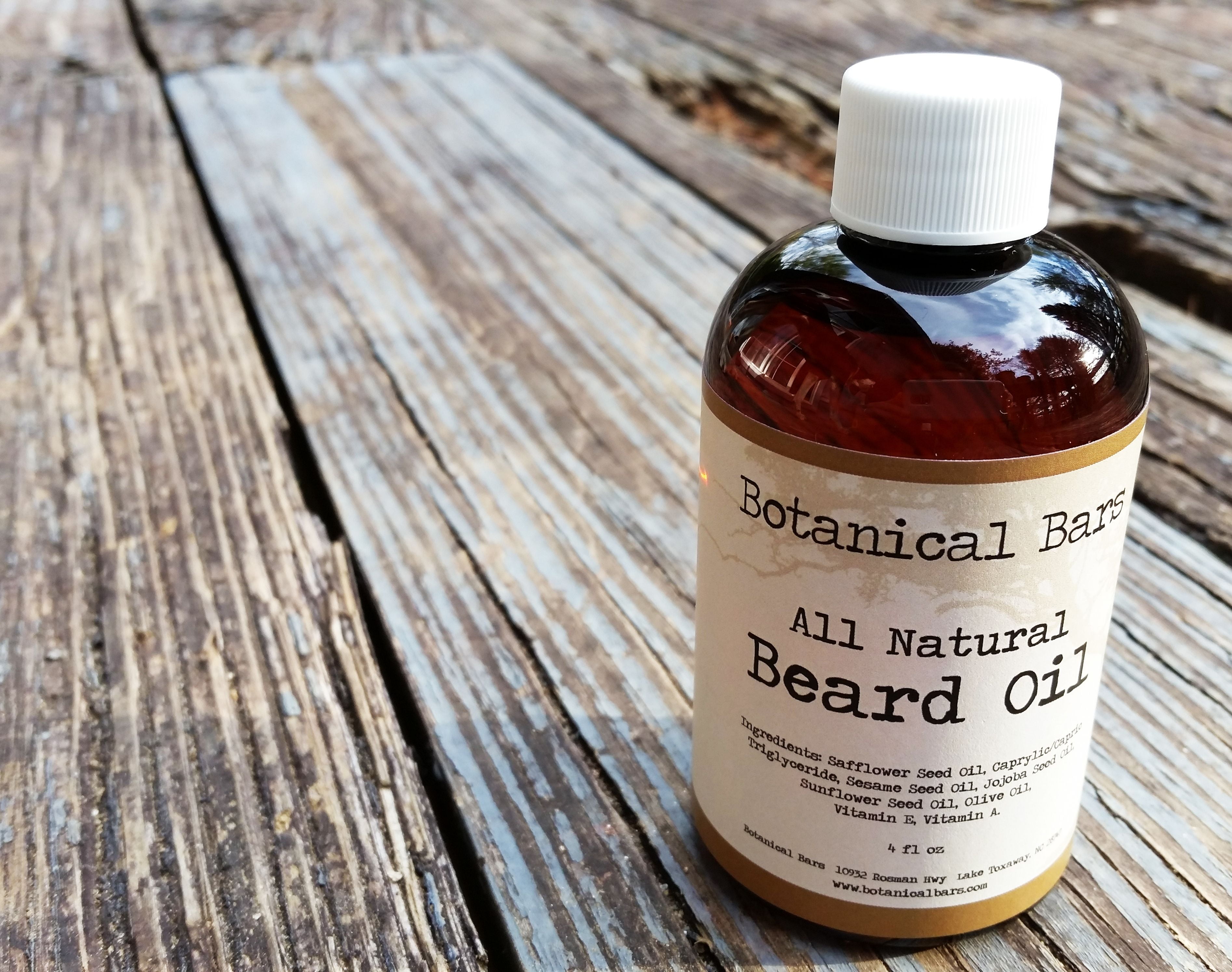 Botanical Bars All Natural Beard Oil 4 oz Unscented Men's Beard Oil