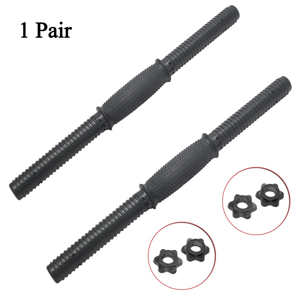 1 Pair of Dumbbell Bars Chrome Exercise Spinlock Collars, Dumbbell