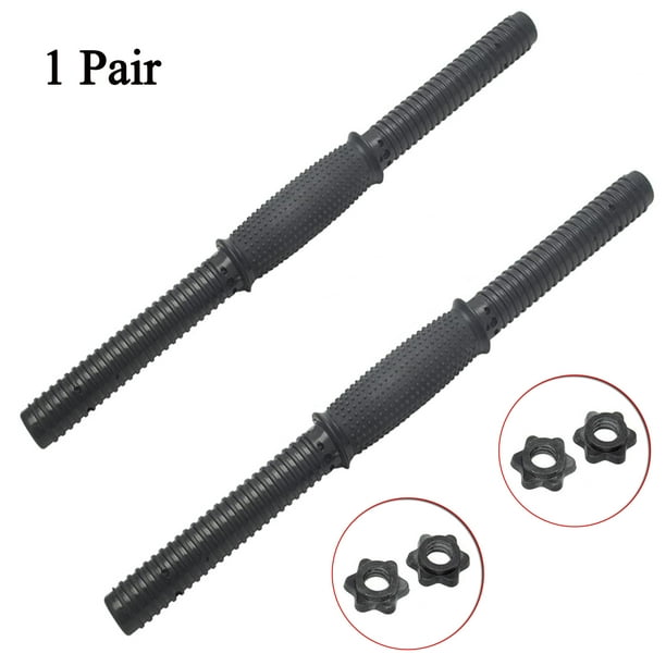 17.7"/45cm Chrome Dumbbell Bars Threaded Dumbbell Handles Set of 2