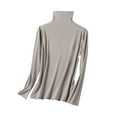 thumbnail image 2 of Felirenzacia Women's Turtleneck Undershirt, Solid Color Long Sleeve Pullover Casual Loungewear Fall Layered Top, L-2XL, 2 of 5
