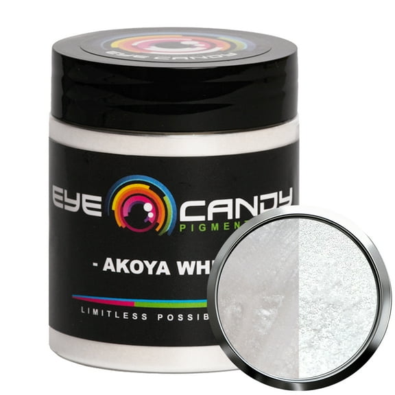 Akoya White Mica Powder Pigment (25g) for DIY Crafts: Woodworking, Resin, Soap, Paint, and More