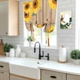 thumbnail image 6 of Welcome Tie Up Curtain 63 Inches Long, Vintage Sunflower Balloon Style Kitchen Window Curtain Over Sink, Small Window Rod Pocket Curtain 46"x63", 6 of 9