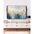 thumbnail image 3 of Outdoor TV Cover 48 to 50 Inch Weatherproof, Blue Gold Textured Waterproof TV Screen Protector for Outside Decor with Zipper and Pocket 48"L x 30"H , Abstract Modern Art, 3 of 7