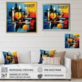 thumbnail image 4 of Designart "Blue Orange Mid Century modern Reflections II" Mid-century Wall Art Print, 4 of 5
