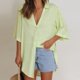 thumbnail image 2 of Blusas de manga corta para damas Blusas simples de salón Blusas con estilo Camisas / tops de verano Hugtrwg Para estrenar, 2 of 6
