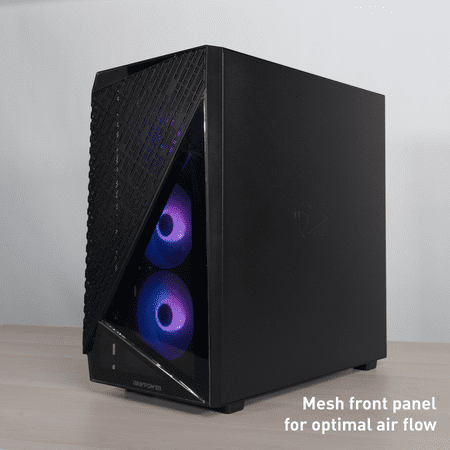 iBUYPOWER - Slate 6 MESH Gaming Desktop PC - AMD Ryzen 5 8400F- NVIDIA GeForce RTX 3050 6GB- 16GB DDR5 Non-RGB RAM - 1TB NVMe - Black