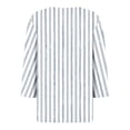 thumbnail image 5 of CONZONE Womens Summer T-Shirts 3/4 Sleeve T Shirts for Women Casual V Neck Striped Lightweight Tees Soft Cozy Dailywear, 5 of 5