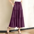 thumbnail image 2 of KONDYS Women's Summer Layered Skirt With Wooden Trim High Waist Elastic Lace Skirt With Ruffled Edge Cozy Casual Women's Skirt, 2 of 5