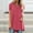 Hot Pink, variant on Women Lightweight Tops Blouses Women's Summer Solid Color Tops V-Neck Loose Short Sleeve T-shirt Blouse Size S-5XL