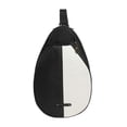 thumbnail image 2 of Lipstore Tennis Bag Chest Shoulder Purse Badminton Racquet Bag Waterproof with Adjustable Black White, 2 of 8