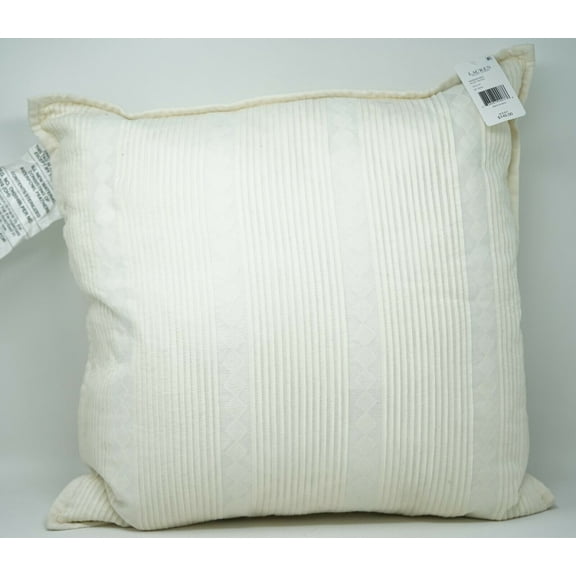 Lauren Ralph Lauren Kelsey Pintucked 18" Cotton Decorative Pillow - Off White