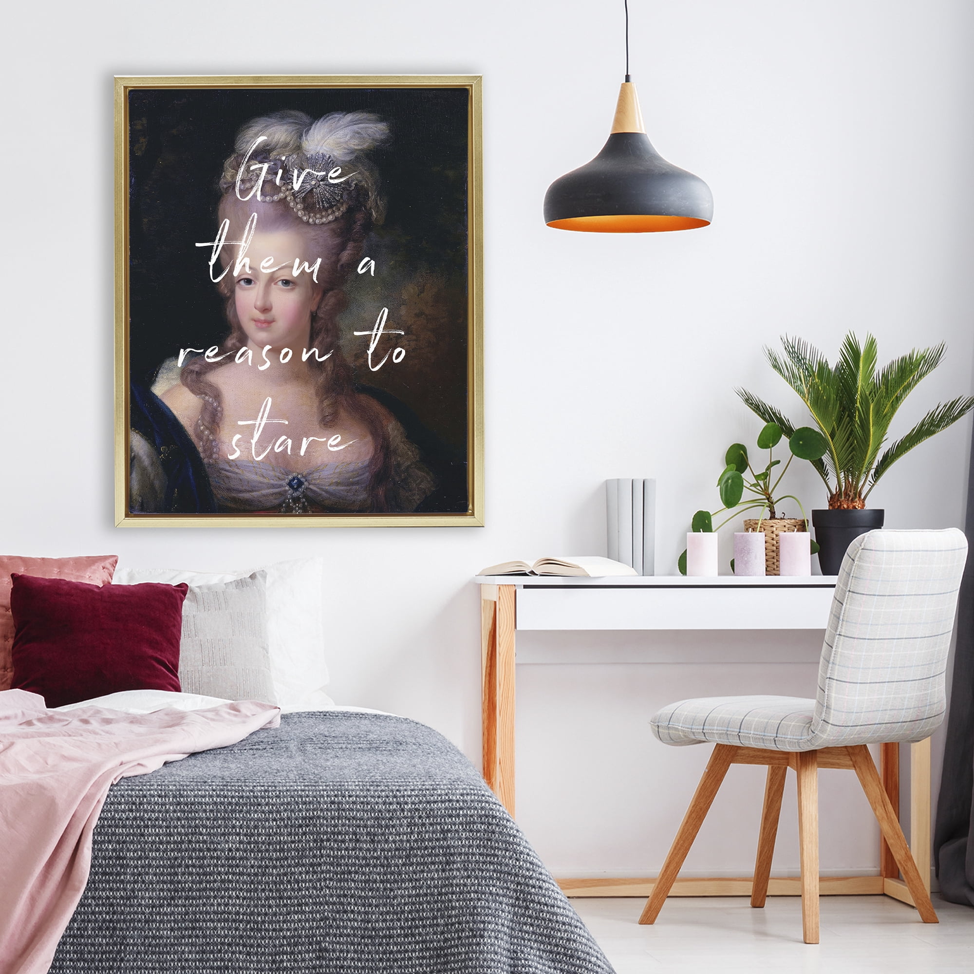 Stupell Industries Give Them A Reason To Stare Gold Framed Floater Canvas Wall Art, design by Tina LeCour