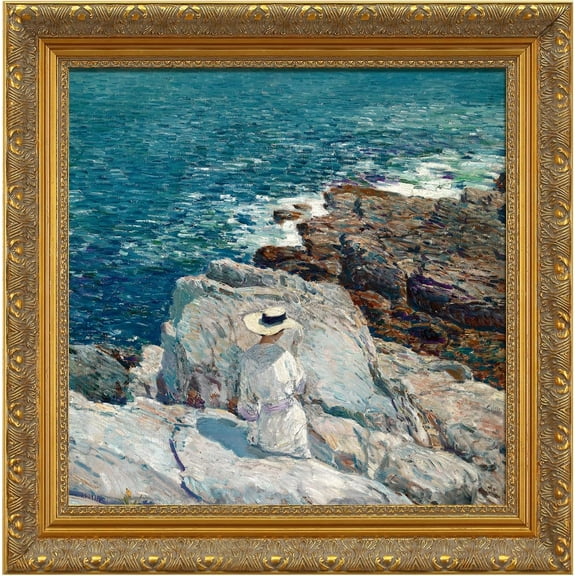 DIY Wood Frame for Canvas Paintings, 2.4 Wide Antique Ornate Canvas Frames for Oil Painting Art Prints Gold Frame for Home Living Room Wall Decor (No Backboard & Glass Cover)