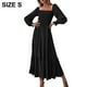 thumbnail image 2 of Vestido de mujer con escote cuadrado, manga larga, volantes, vestidos casuales largos, vestidos de fiesta de cóctel de cintura alta, 2 of 6