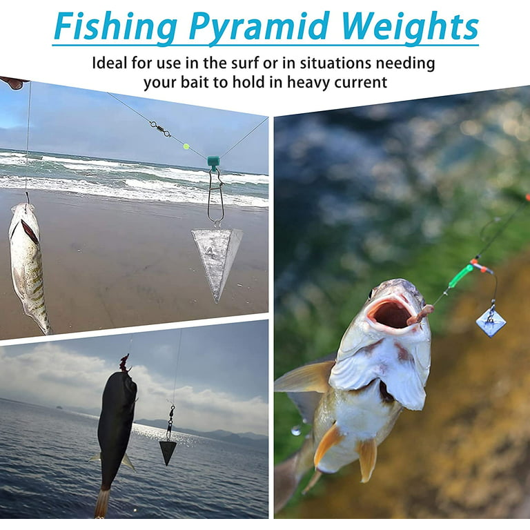 14) 6oz Pyramid Sinkers - Lead Fishing Weights - Free Shipping