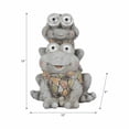 thumbnail image 4 of Frogs Piggy Back Ride with Solar Eyes Statue for Garden Decor - Stone Like Figurine for Front Porch, Outdoor Garden, Patio, and Yard Decor - Sculptural Yard Art for Entryway - 14", Gray & Yellow, 4 of 12
