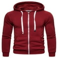 thumbnail image 3 of Men Fall Winter Hoodies Long Sleeve Tracksuit Zip Slim Hooded Coat Male Jacket Plus Size, 3 of 6