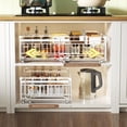 thumbnail image 3 of Organizador de Gabinete Extraíble, No Drill Organizador de Cajones de Cocina, Cajones Extraibles para Cocina, Barandilla elevada de 17 cm, Ancho ajustable de 33-51 cm, cocina/baño etc, 3 of 9